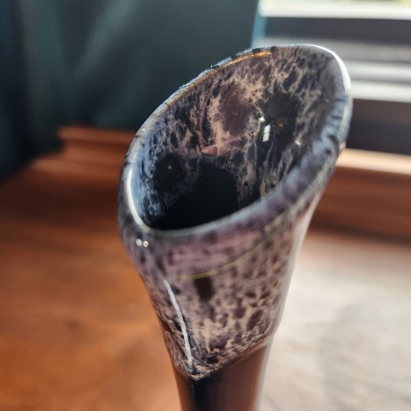 PAIR Van Briggle Pottery Bud Vases, Black w Drip glaze, glossy - Picture 3 of 7